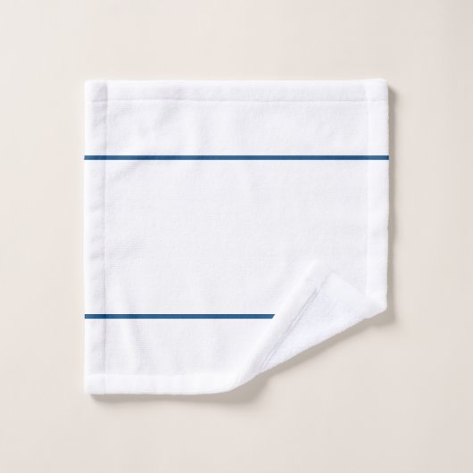 White Azure Geometric Stripes Badhandtuch Set (Waschlappen)