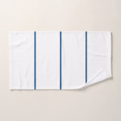White Azure Geometric Stripes Badhandtuch Set (Handtuch)