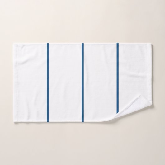 White Azure Geometric Stripes Badhandtuch Set (Handtuch)