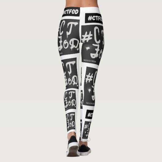 White B&W #CTFOD Zeitungsspritze Leggings (Rückseite)