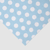 White & Baby Blue Medium Polka Dot Party Seidenpapier (Ausschnitt)