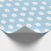 White & Baby Blue Medium Polka Dot Wrapping Paper Geschenkpapier (Ecke)