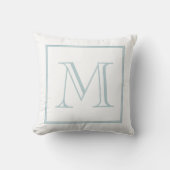 White Baby Blue Monogramm Kissen (Vorderseite)