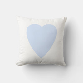 White & Baby Blue Pastellherz Design Kissen