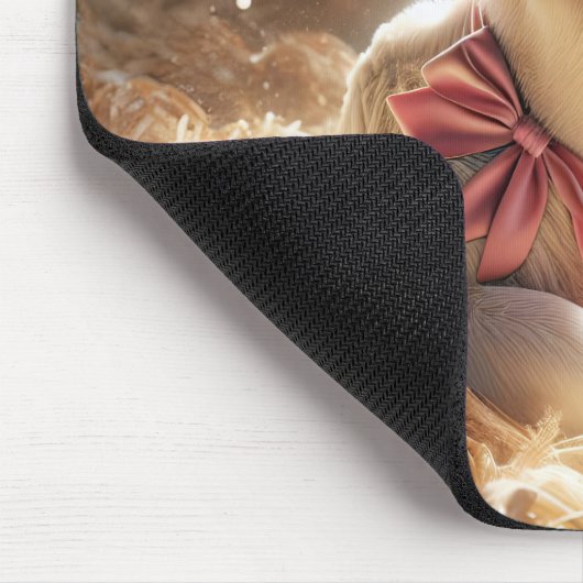 White Baby Calf im Stall Mousepad (Ecke)