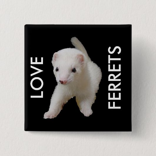 White Baby Ferret Button (Vorderseite)