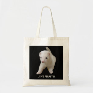 White Baby Ferret Liebe Ferrets Zitat Tragetasche