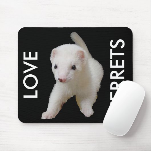 White Baby Ferret Mousepad (Mit Mouse)