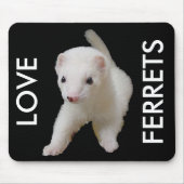 White Baby Ferret Mousepad (Vorne)