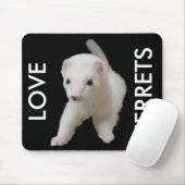 White Baby Ferret Mousepad (Mit Mouse)