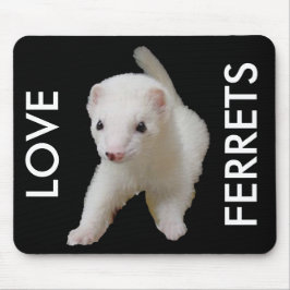 White Baby Ferret Mousepad