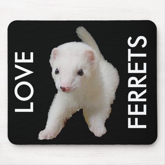 White Baby Ferret Mousepad (Vorne)