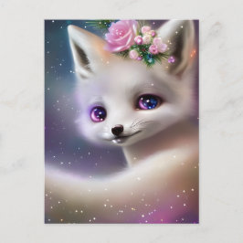 White Baby Fox Postkarte