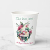 White Baby Grand Piano Erwägung Pappbecher (Vorderseite)