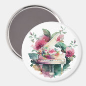 White Baby Grand Piano Magnet (Vorderseite/Rückseite)