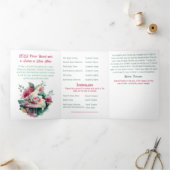 White Baby Grand Piano Recital Dreifach-gefaltete Programmkarte (Innenseite)