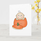 White Baby in Pumpkin Karte (Gelbe Blume)