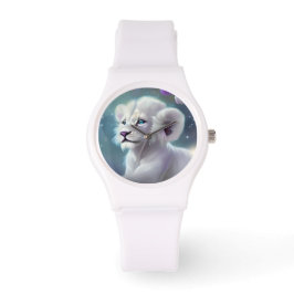 White Baby Lion Cub Fantasy Armbanduhr