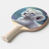 White Baby Lion Cub Fantasy Tischtennis Schläger (Vorderseite)
