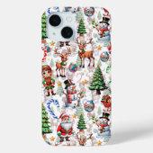 White Background Christmas Decorative Pattern Case-Mate iPhone Hülle (Rückseite)