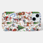 White Background Christmas Decorative Pattern Case-Mate iPhone Hülle (Rückseite (Horizontal))