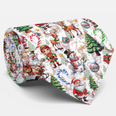 White Background Christmas Decorative Pattern Krawatte