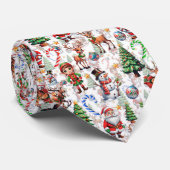 White Background Christmas Decorative Pattern Krawatte (Gerollt)
