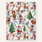 White Background Christmas Decorative Pattern Notizblock (Vorderseite)