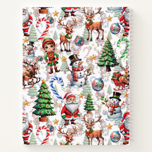 White Background Christmas Decorative Pattern Notizblock (Rückseite)