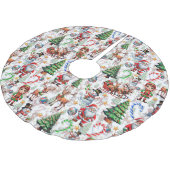 White Background Christmas Decorative Pattern Polyester Weihnachtsbaumdecke (Schrägansicht)