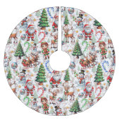White Background Christmas Decorative Pattern Polyester Weihnachtsbaumdecke (Vorderseite)