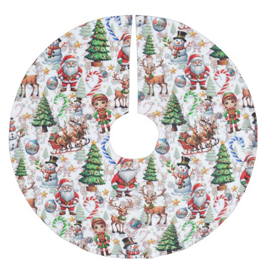 White Background Christmas Decorative Pattern Polyester Weihnachtsbaumdecke (Vorderseite)