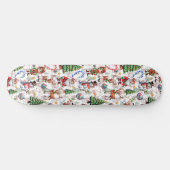 White Background Christmas Decorative Pattern Skateboard (Horizontal)