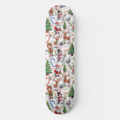 White Background Christmas Decorative Pattern Skateboard (Vorderseite)
