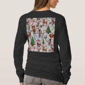 White Background Christmas Decorative Pattern T-Shirt (Rückseite)