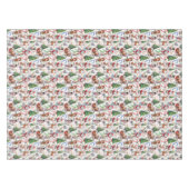 White Background Christmas Decorative Pattern Tischdecke (Vorderseite (Horizontal))