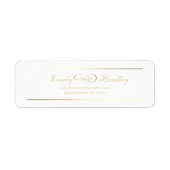 White Background Gold Script Elegant Address (Vorne)
