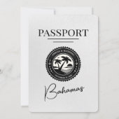 White Bahamas Passport Hochzeitseinladung Einladung (Rückseite)