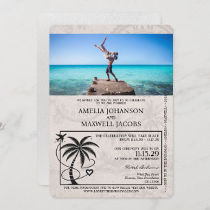 White Bahamas Passport Hochzeitseinladung Einladung