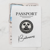 White Bahamas Passport Save the Date (Vorne/Hinten)
