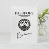 White Bahamas Passport Save the Date (Stehend Vorderseite)