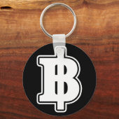 WHITE BAHT SIGN ฿ thailändischer ฿ Schlüsselanhänger (Vorderseite)