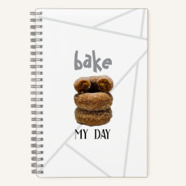 White Bake My Day Spiral Notebook Notizblock