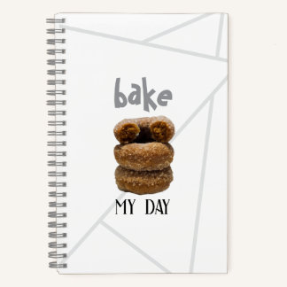 White Bake My Day Spiral Notebook Notizblock