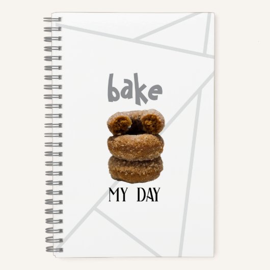White Bake My Day Spiral Notebook Notizblock (Vorderseite)