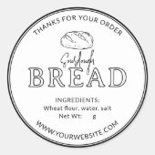 White Bakery Sourdough Brot Danke Sticker (Vorderseite)