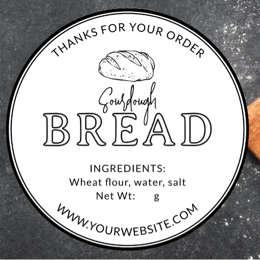 White Bakery Sourdough Brot Danke Sticker
