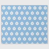 White Ball Blue Wrapping Paper Geschenkpapier (Flach)