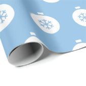 White Ball Blue Wrapping Paper Geschenkpapier (Rolleneckpunkt)