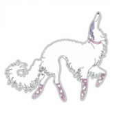 White Ballet Borzoi Die Vinyl Sticker schneiden (Vorderseite)